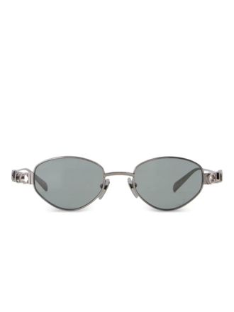 Gucci oval-frame sunglasses - women - Ruthenium - 47 - Grey