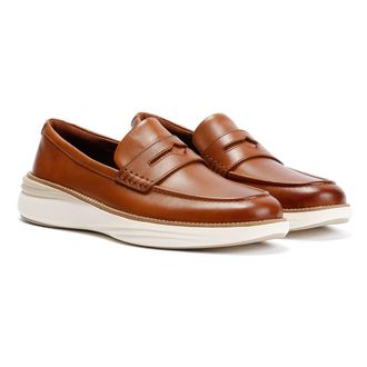 Cole Haan &Oslash;riginalGrand Horizon Leather Mens Tan Penny Loafers - Brown - Size UK 11