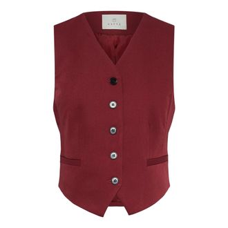 Kaffe Vest - Dames - Jassen - Rood - Maat: M
