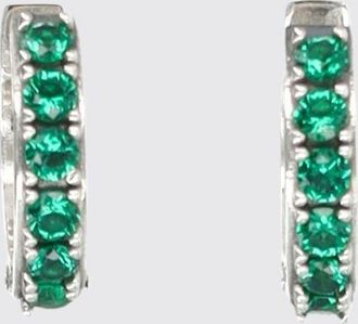 Emanuele Bicocchi Sterling Silver Hoop Earrings with Coloured Zirconia