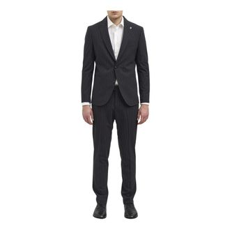 Daniele Alessandrini Single Breasted Suits, male, Blue, Size: S Abito Monopetto