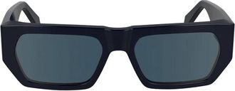 Calvin Klein Blauwe Acetaat Dames Zonnebril - Dames - Zonnebrillen - Blauw - ONE Size - Accessoires