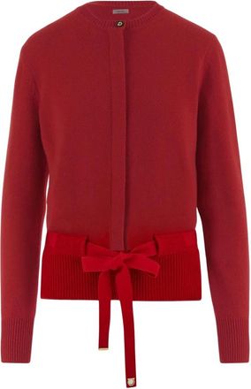 Ferragamo Truien & Vesten, Dames, Rood, S, Kasjmier, Cashmere Cardigan Met Logo