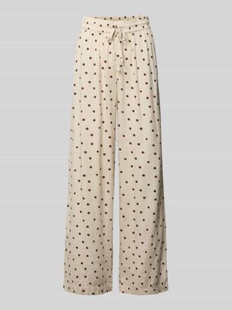 Pieces Gerade Hose aus Viskose-Leinen-Mix in Beige, Gr&ouml;&szlig;e XS