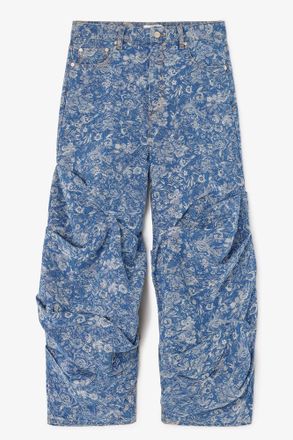 Ganni Blue Draped Jeans in Tapestry - Size 26 Organic Cotton