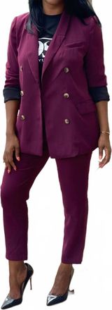 Promesa Naomi Double Breasted Blazer In Merlot