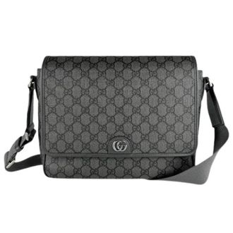 Gucci Pre-owned GG Supreme Shoulder Bag - Heren - Vintage Schoudertas - Grijs - ONE Size - Leer - Vintage