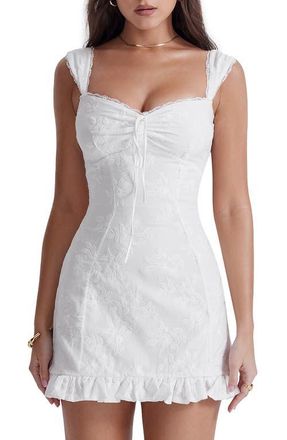 House of CB Odessa Embroidered Dress in White at Nordstrom, Size X-Large D