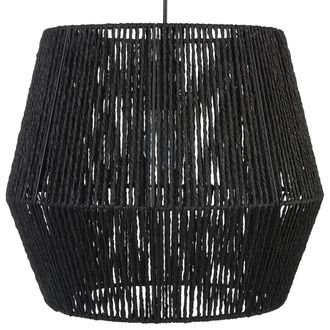 Beliani L&aacute;mpara De Techo De Cuerda De Papel Negra 127 Cm Material Natural Sombra Gweru