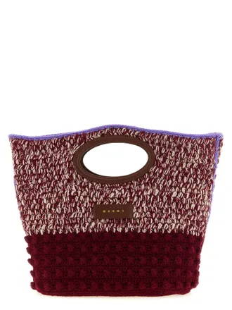 Marni Bordeaux Wool Womens Handbag