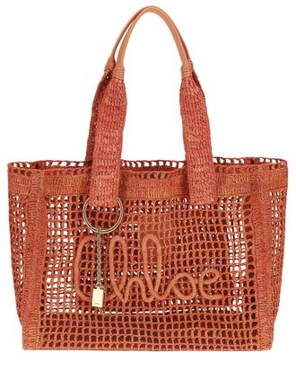 Chlo&eacute; Tote East-West Summer Banana Clay Raffia Tote Bag
