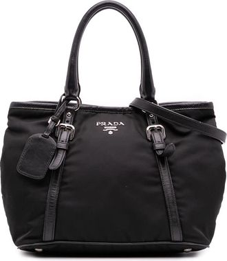 Prada Pre-owned Prada Vitello Trimmed Tessuto Satchel 7RCRHJQNNQWO9LDV
