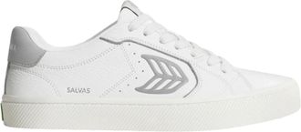 Cariuma Cariuma SALVAS Premium Leather Logo Sneaker White / Onyx Grey 411304W83W Womens