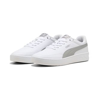 Puma Sneaker PUMA COURT CLASSIC CLEAN, Damen, Gr. 38,5, weiss (puma wei&szlig;, gray echo), Synthetik, Schuhe Sneaker