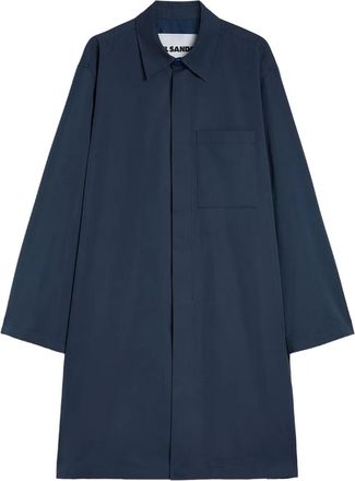 Jil Sander Popeline jas met borstzak - Blauw