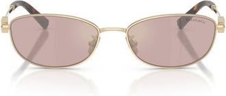 Tiffany & Co. 56mm Oval Sunglasses in Gold /Violet Mirror Internal at Nordstrom