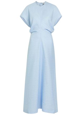 Toteme Pliss&eacute; Woven Midi Dress - Light Blue - S (UK8-10 / S)