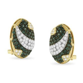 House of Brilliance 14K Yellow Gold 2-1/10 Cttw Diamond Oval Omega Back Stud Earring at Nordstrom