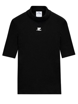Courr&egrave;ges Rib Knit Sweater - Black