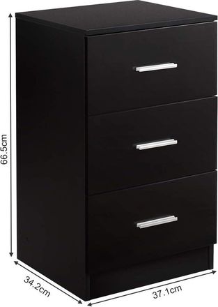 Costway Juego De 2 Mesita De Noche/mesa Auxiliar/archivador Con 3 Cajones Armario De Almacenamiento Gabinete Mueble Para Oficina Hogar - Costway
