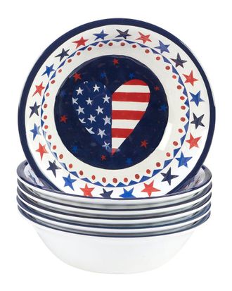 Certified International Stars And Stripes Melamine All Purpose Bowls (Set Of 6)