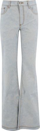 Etro Flared Jeans met Bloemen- en Bijenprint - Dames - Flared Jeans - Blauw - W26 - Katoen - Jeans