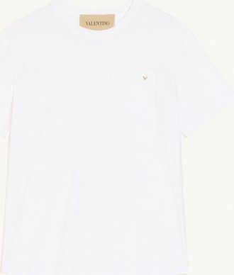 Valentino Valentino Cotton T-Shirt With Vgold Man WHITE 3XL
