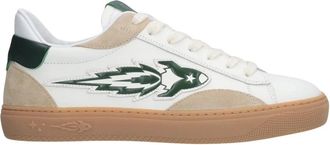 Enterprise Japan Witte en groene EJ Jupiter Rocket Sneakers - Heren - Sneakers - Wit - 38 EU - Leer - Schoenen