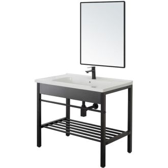 Feridras Feridras - composizione bagno mobile lavabo in metallo 80x47x78cm+SPECCHIO borg