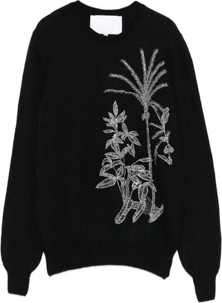 Costarellos Maglione con decorazione a fiori - Nero
