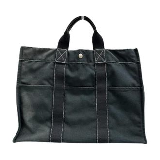 Herm&egrave;s Bolso de mano Pre-owned Deauville MM de lona - Pre-owned - Mujer - Negro - ONE SIZE