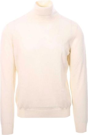 Paolo Fiorillo Truien & Vesten, Heren, Wit, L, Wol, Caclista M/L Turtleneck