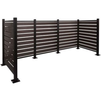 Hhg Valla De Aluminio Para Papeleras Hhg-947, Revestimiento Para Papeleras, Aspecto Madera Extensible 130x300x110cm, Antracita