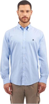Brooks Brothers Regular Fit Non-Iron Stretch Supima Cotton Casual Shirt met Button-Down Kraag - Heren - Casual Overhemden - Blauw - S - Katoen - Overhemden