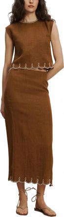 Veronica Beard Malou Skirt In Deep Ochre