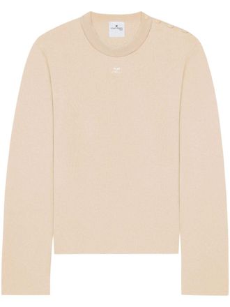 Courrèges shoulder snaps sweater - men - Polyester/Viscose - S - Neutrals