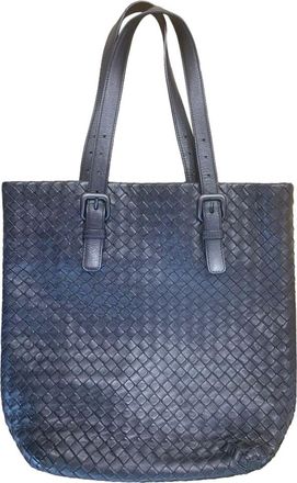 Bottega Veneta Blue Intrecciato Leather Shoulder Bag