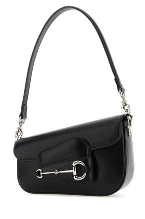 Gucci Womens Black Leather Mini Gucci Horsebit 1955 Handbag Borse A Mano