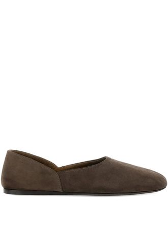 Khaite Jane ballet flats - women - CALFSKIN/Calf Suede/Rubber - 38.5 - Brown