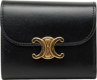 Celine Black Leather Wallet (Tri-Fold) (Pre-Owned)