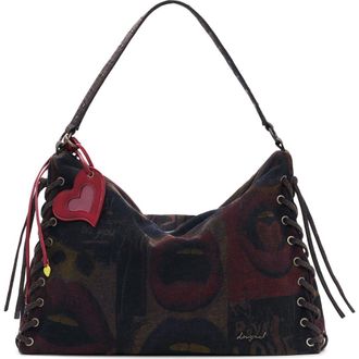 Desigual Lip Print Lace-Up Shoulder Bag in Multi at Nordstrom