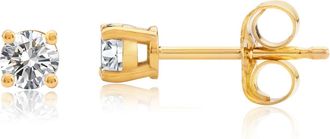 MAX + STONE Certified 14k Yellow Gold Lab Grown Diamond Solitaire Stud Earrings (1/4 ct. tw)
