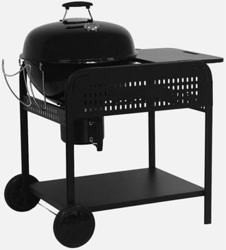 Sweeek Barbacoa Redonda De Carb&oacute;n De Acero Esmaltado Con Carrito, &Oslash;53cm