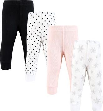 Hudson Baby Warm Slim-Fit Ankle Pants 4-Piece Set in Snowflake at Nordstrom, Size Newborn
