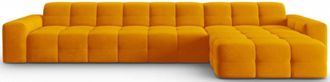 BLOOMINGLOFT 5-Sitzer Design Ecksofa Kendal Bezug: Senfgelb