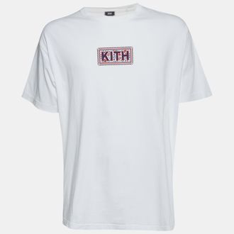 Kith White Logo Needlepoint Jersey T-Shirt