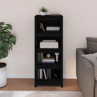 Berkfield Home Beautiful Book Cabinet Black 50x35x125.5 cm Solid Wood Pine