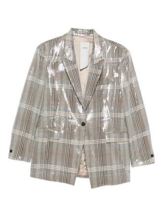 Rame sequin-embellishment blazer - women - Polyester/Acetate/Viscose - 42 - Neutrals
