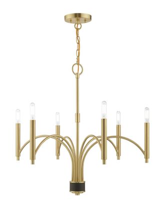 Livex Lighting Livex Wisteria 6 Lt Satin Brass Chandelier