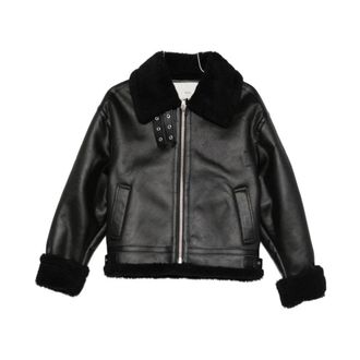 Dunst Faux Fur & Shearling Jackets, female, Black, XS, Black Faux Leather Shearling Jacket